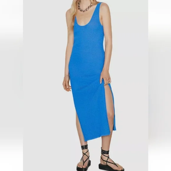 free assembly blue and white striped dress White and Dusty Blue Striped Sleeveless Maxi Dress main image 1
